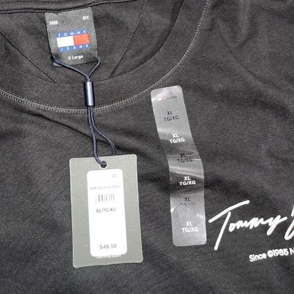 Tommy Hilfiger Jeans T-Shirt Signature Back Logo Size XL Cotton Crewneck NWT - Picture 3 of 4